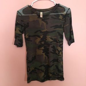 See-through camouflage T-shirt